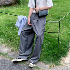 Oversized Black Suit Pants Men Fashion Social Mens Dress Pants Korean Loose Wide Leg Pants Mens Office Formal Trousers M-3XL voguable