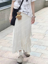 Voguable White Irregular Skirt Women Korean Fashion Chic Ruffles Skirts Summer New Vintage Preppy Style Female Long Layered Skirt Elegant voguable