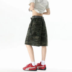 Mens Camo Cargo Shorts Summer Outdoor Casual Loose Fit Beach Hiking Tactical Military Camouflage Army Style Comfort Shorts voguable