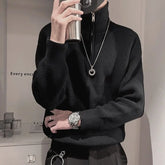 Voguable Knitted Sweaters for Men Zipper Plain Man Clothes Pullovers Green Zip-up Solid Color Collared Tops Overfit Jumpers S A Fun Ugly voguable