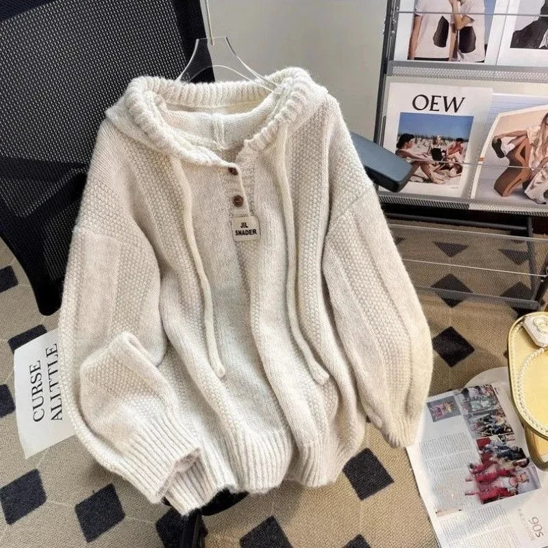 Women's Knitting Pullover Sweater Autumn/Winter Temperament Femme Bottoming Tops Fashion Thickening Loose Ladies Jumper voguable