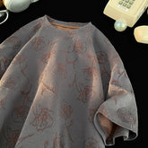 Men Loose Fit Cotton T Shirt Round Neck Breathable Rose Flower Print Tee Summer Casual Streetwear Soft Comfortable Trendy 2024 voguable