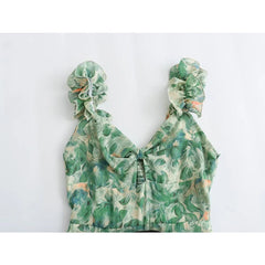 Voguable Holiday Summer Dresses 2024 Women Sleeveless V Neck A-line Floral Print Long Dress Casual Vestidos voguable