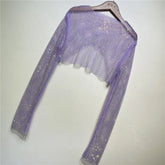 Sparkly Crystal T-shirts Women O-Neck Hollow Out Sexy See Through Tank Tops Night Partywear Crop Shirts Tee Y2K Tops 2022 voguable