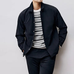 2024 Autumn Korean Fashion Solid Color Business Casual Mens Jacket Simple Japanese New Lapel Loose Buttons Short Coats Men voguable