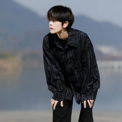Long Sleeve Shirts Striped Spring outdoor Fashing 2025 New Breathable Hiking Work Shirt Casual Button Down Shirt with Pocket voguable