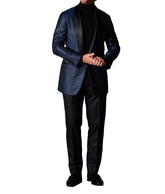 Voguable Men's Suit 2 Pieces Blazer Black Pants One Button Sheer Lapel Business Work Wear Slim Fit Formal Wedding Groom Costume Homme voguable