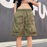 Summer Thin Shorts Men Fashion Retro Pocket Shorts Men Japanese Streetwear Hip-hop Loose Cargo Shorts Mens Beach Shorts M-4XL voguable