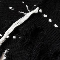 Harajuku Vest Sweater for men 2024 Ropa  Streetwear BF Tassel Jumper Fashion Casual Knitting Tanks Print Korean Waistcoat vest voguable