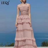 Fashion Hollow Out Dress Women's Strap Strapless Lace Casual A Line Dresses 2025 Summer New Tide 3QW1360 voguable