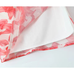 YENKYE Sexy Women Floral Print Sling Mesh Dresses Thin Straps Skinny Slim Waist Hem Slit Bodycon Mini Dress Summer Robe voguable