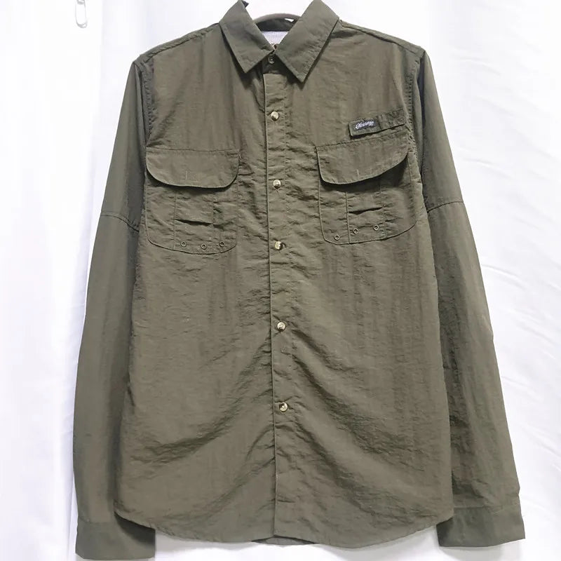 Camisa para hombres 2024 Spring/Summer New Long sleeved Short sleeved Classic Polo Collar Shirt Top Pocket Men's Casual Shirt voguable