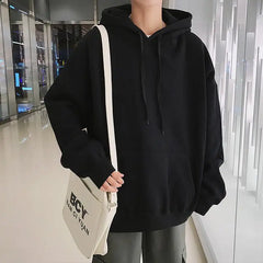 Autumn Winter New Fashion Hoodies Long Sleeve Drawstring Solid Sweatshirts Men's Clothing Loose Chic All-match Pocket Korean Top voguable