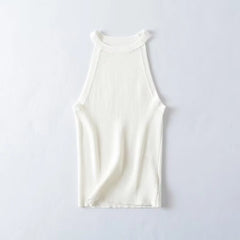 Voguable Summer Women Sexy Slim Sleeveless Striped Halter Knit Top voguable