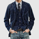 Men Blazer Corduroy Tops Jacket Man's Clothing Slim Fit Asual Chic Design Luxury Winter Autumn Solid Loose New Thick Business voguable