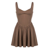 Brown Stitching Corset Birthday Party Dress mysite