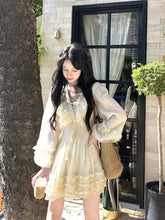 Voguable Autumn Fairy Pure Color Mini Dress Woman Casual Long Sleeve Elegant Dress Korean Fashion Short Party Dress Chic Design voguable
