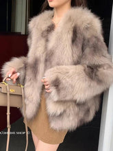 Slim Women Faux Fur Coat Long Sleeve Elegant Vintage Faux Fox Jacket Korean Retro Winter Warm Long Sleeve Female O Neck Tops New voguable