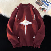 Men Sweater Streetwear New Retro Hole Fringed Loose Versatile Long Sleeve Pullover gotmes-shop