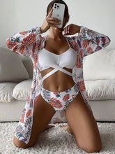 Voguable Beach Cover Up And Set Sexy Swimwear Women Hollow Out Swimsuit High Waist Biquini Female Print Beachwear voguable