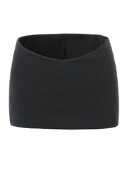 Voguable Summer Y2K V Low Waist Mini Skirt With short lining Sexy A-line Package Hips Mini Short Skater Party Black Brown voguable