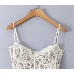 Women Sexy Elegant Lace Sling Mini Dresses Fashion Low Waist Fit And Flare Party Dress Female Christmas Robe