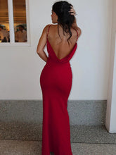 Spaghetti Strap Backless Sexy Maxi Dress Women Gown Summer New Fashion Solid High Waist Evening Beach Club Long Dress voguable