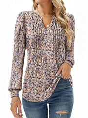 Voguable Women's Long Sleeve Casual Blouses Dressy Tunic Top V Neck Button Office Wear Fall Winter voguable