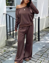 Voguable Autumn/Winter New Women's Fashion Leisure Resort Hoodie Straight Leg Pants Set Women's Clothing voguable