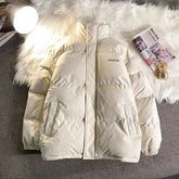 Winter Lamb Fleece Warm Parkas Women Solid Loose Stand Collar Zipper Casual Puffer Jacket Y2K Korean Preppy All Match Down Coats voguable