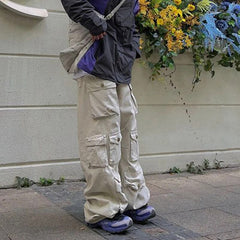 Y2k Men's Cargo Pants Multi Pocket Male Hiphop Overalls High Street Safari Style Trousers Summer New Streetwear voguable