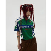 Unisex Cycling Elements Color Blocking T-shirt Men's Women's Sporty Breathable Slim Fit American Style Fashion Printed Top voguable