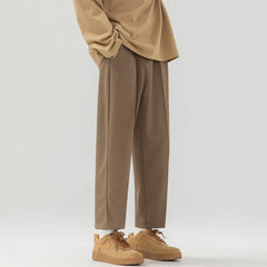 Voguable Solid Color Suit Pants Men Fashion Society Men Dress Pants Korean Loose Straight Wide Leg Pants Men Office Formal Trousers voguable