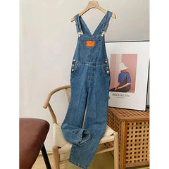 Voguable Jumpsuits Women Streetwear Denim Overalls Vintage Loose Casual Wide Leg Pants High Waist Strap Straight Jeans Trousers New voguable