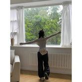 Voguable Long-sleeved Gray T-shirt Women in Early Autumn Thin Versatile Round Neck Loose Slimming Bottoming Sunsn Top voguable