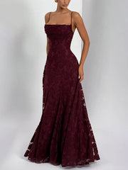 Spaghetti Strap Backless Sexy Maxi Dress Women Gown Fashion Off-shoulder Sleeveless Lace-up Evening Club Party Dress voguable