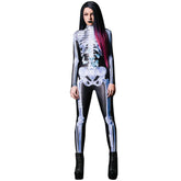 3D Skeleton Costumes Halloween Skeleton Outfit Cosplay Costume for Men Women Halloween Cosplay Bodysuit Role Play Dress Up voguable