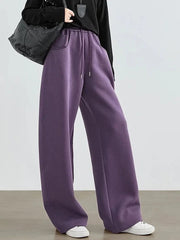 Women Streetwear Purple Sweatpants Loose High Waist Vintage Fall Wide Leg Pant Casual Retro Pockets American Y2K Female Trousers voguable