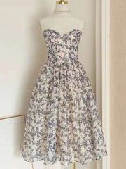 French Style Colory Print Mesh Strapless Women Dress Splicing Slim Fit A-Line Long Dresses 2025 Spring Summer New voguable