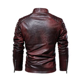 Leather Jacket Men Winter Fleece Motorcycle Faux Leather Jacket Removable Fur Collar Windbreaker Ropa De Hombre Slim Coat voguable