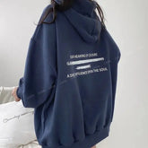 Hooded sweatshirt autumn and winter clothes spring autumn winter thin loose letter mid-length fashion women clothing y2k tops voguable