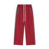 Voguable Y2K Wide Leg Pants with Side Zips Men Sweatpants Male Loose Casual Sport Red Black Trousers Zipper Split Streetwear voguable