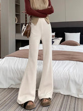 Vintage Black Corduroy Flare Pants Women Casual High Waist Korean Trousers Fall Winter Female Simple Design Solid Pants New voguable