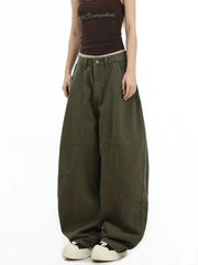 Y2K American Retro Cargo Jeans Women High Waist Streetwear Loose Wide Leg Denim Pants Bf Hip Hop All Match Straight Pants New voguable