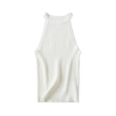 Voguable Summer Women Sexy Slim Sleeveless Striped Halter Knit Top voguable
