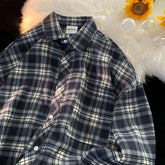 Spring Clothing Men's Leisure Retro Check Button-down Long Sleeve Shirts Lapel Streetwear Fashion Plaid Luxury Jacket Shirt voguable