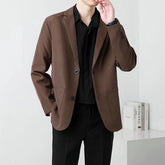 Voguable Spring Brown Black Blazer Men Slim Fit Fashion Social Men Dress Jacket Business Formal Jacket Men Office Suit Jacket S-3XL voguable