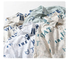 Voguable Summer Japanese Printed Men Fashionable Short-sleeved Shirt Casual Loose Versatile Cardigan voguable