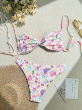 Voguable Fashion Floral Backless Bandage Bikini Women Split Swimsuit Beach Vacation Bikini New All Season Bikinis 2 Piece Set voguable