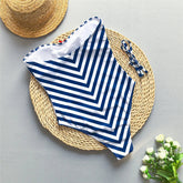 Voguable Blue Striped Print Sexy Swimsuit Women One Piece Strapless Swimwear Woman Cute Bow Bathing Suit High Leg Cut Swimming Wear voguable